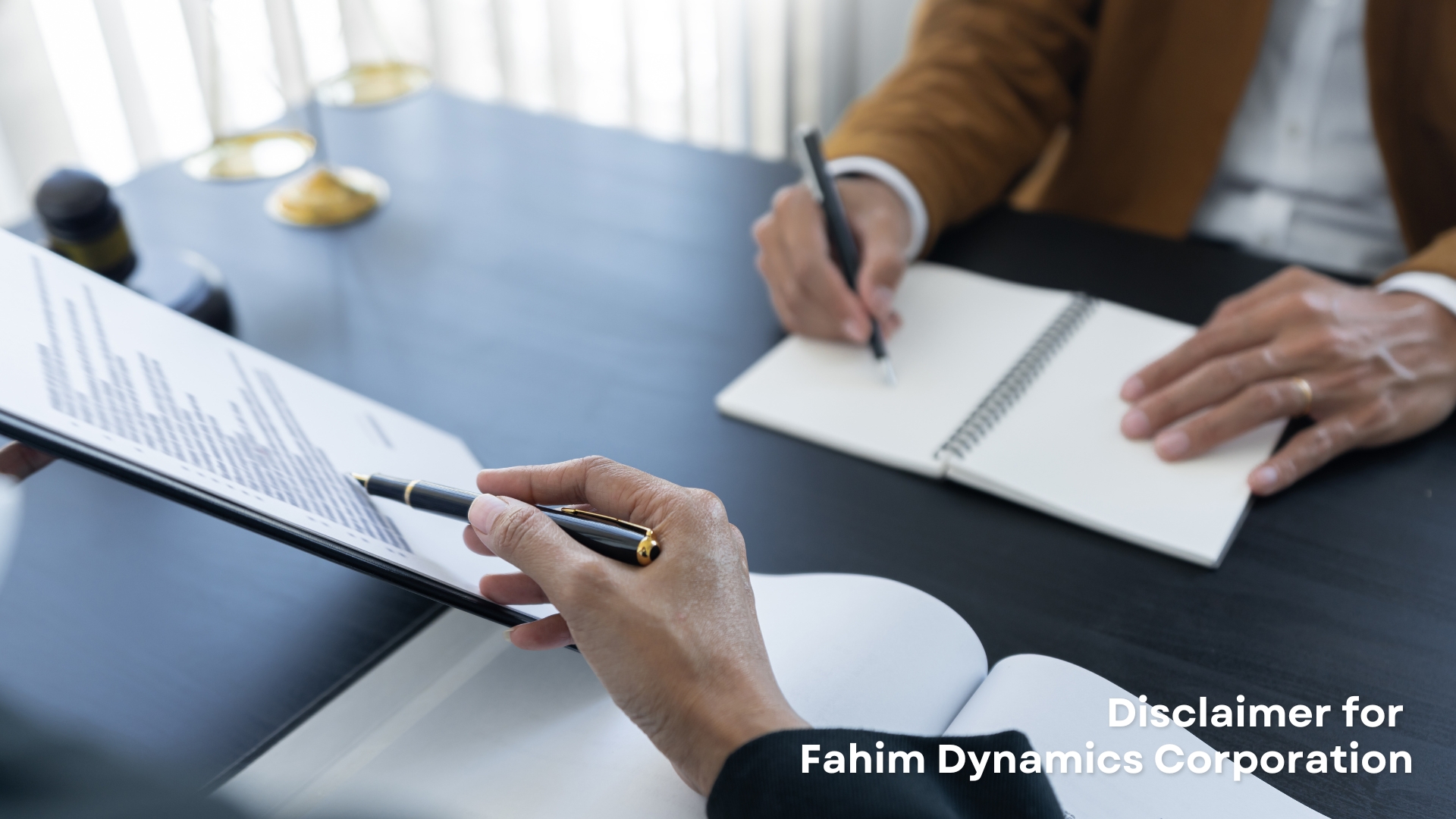 Disclaimer for Fahim Dynamics Corporation
